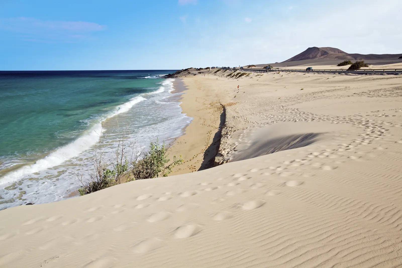 The Corralejo dunes merge with the ocean in a landscape that seems otherworldly.